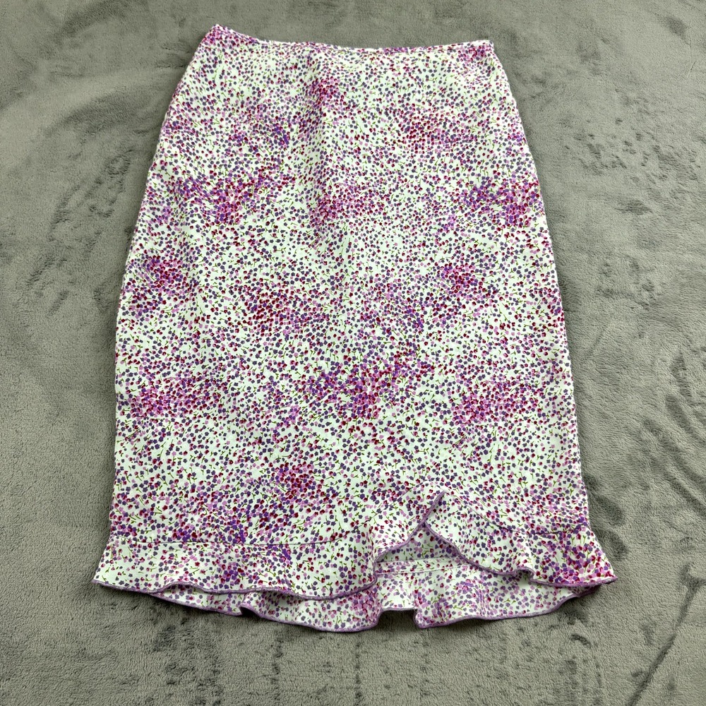 Vintage JR Kraze Skirt Womens Size Small Satin Floral‎ Ruffle Bloomcore Retro